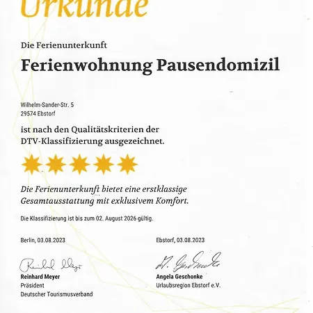 5 Sterne Fewo-pausendomizil