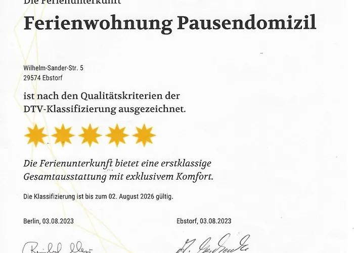 5 Sterne Fewo-pausendomizil